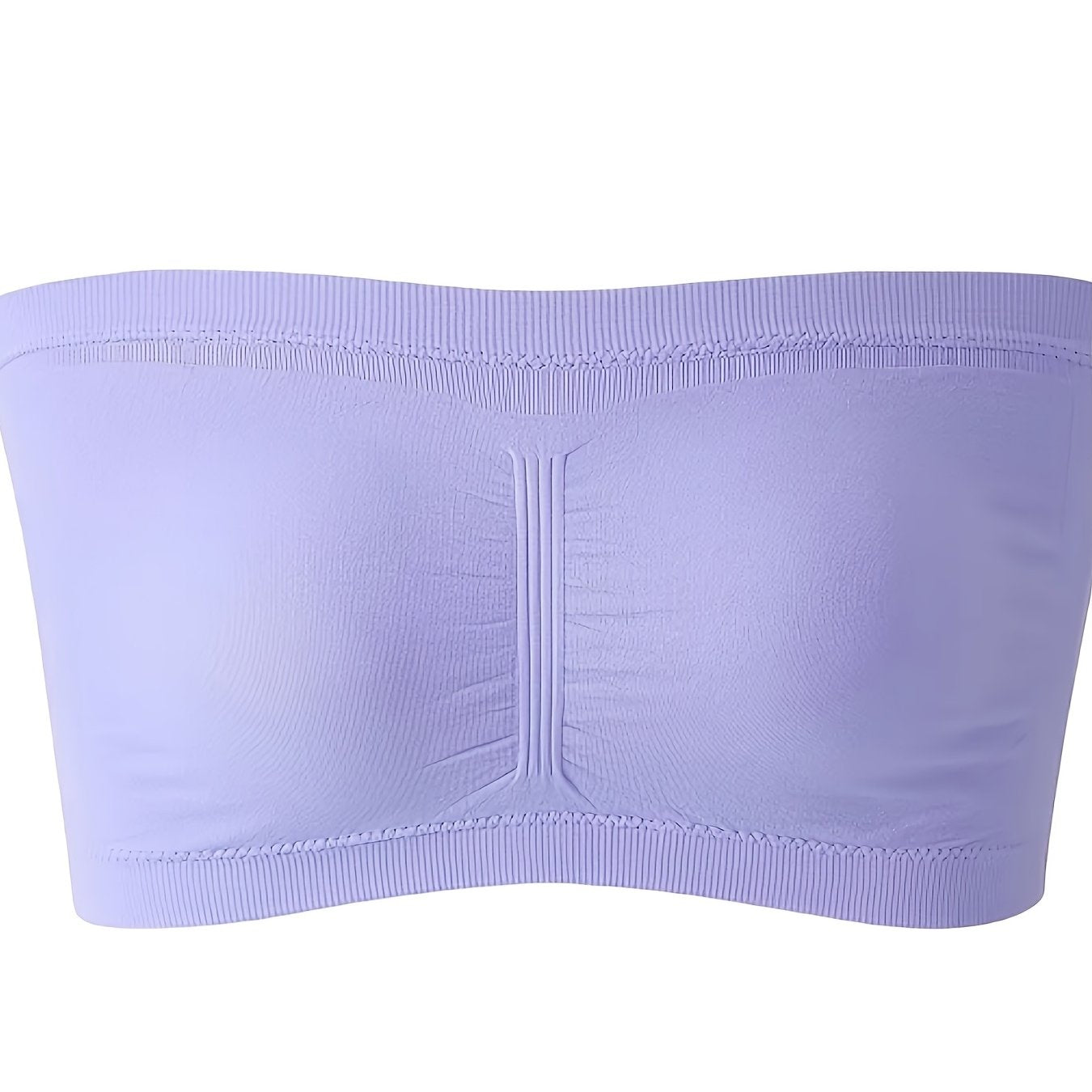 Plus Size Removable Padding Bandeau Bra, Women's Plus Non Underwire Double Layer Anti-glare Bra