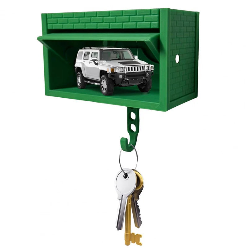 1pc Car Garage Keychain Door Opening House Wall Hanging Key Holder 3d Printed Install Room Decorating Items Adhesive Wall Hook