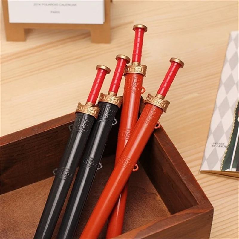1 Piece Cute Creative Stationery Sword Gel Pen Black 0.38mm School Office Supplies Chinese Style Vintage Weapon pretty lovely