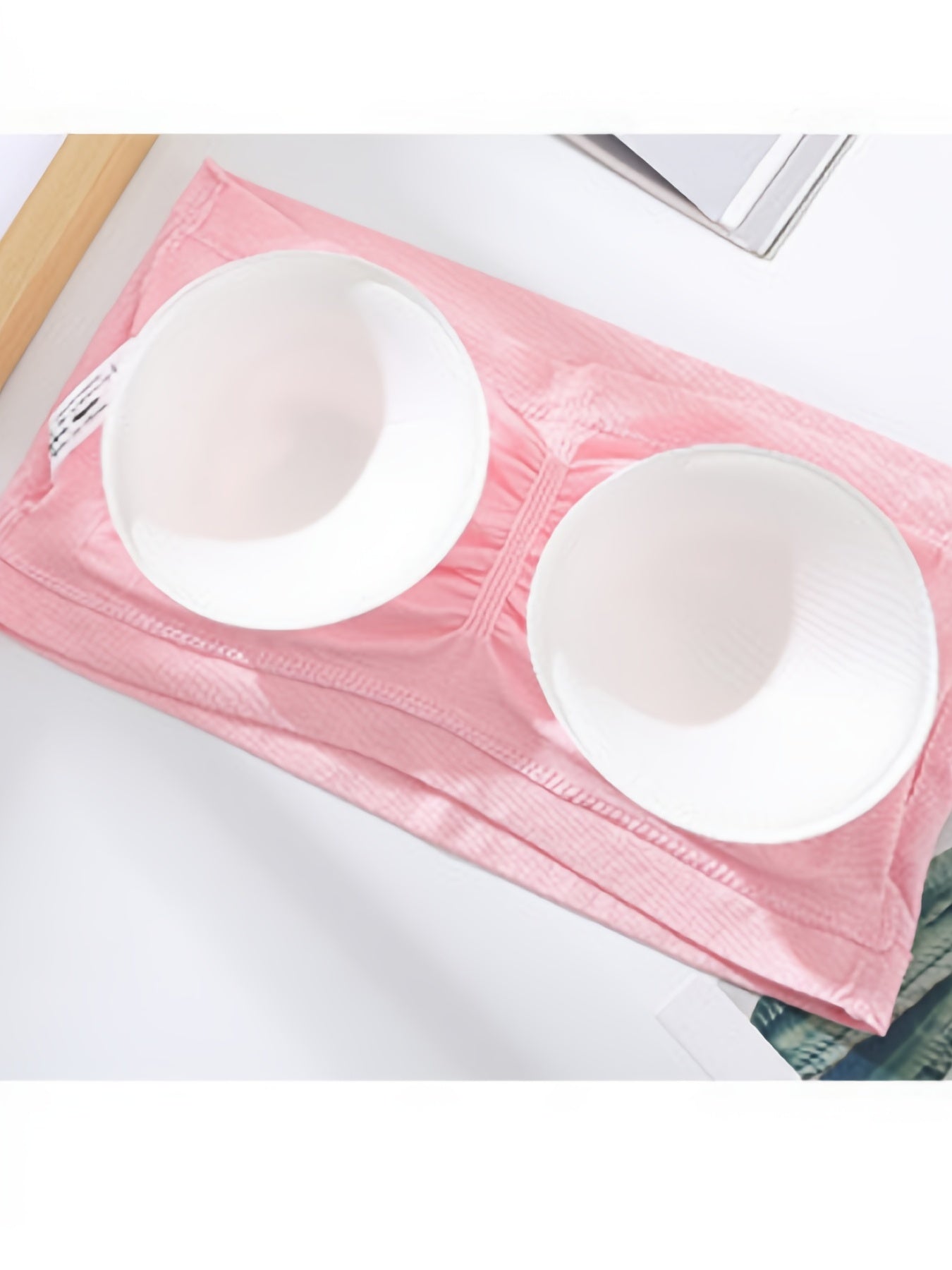Plus Size Removable Padding Bandeau Bra, Women's Plus Non Underwire Double Layer Anti-glare Bra