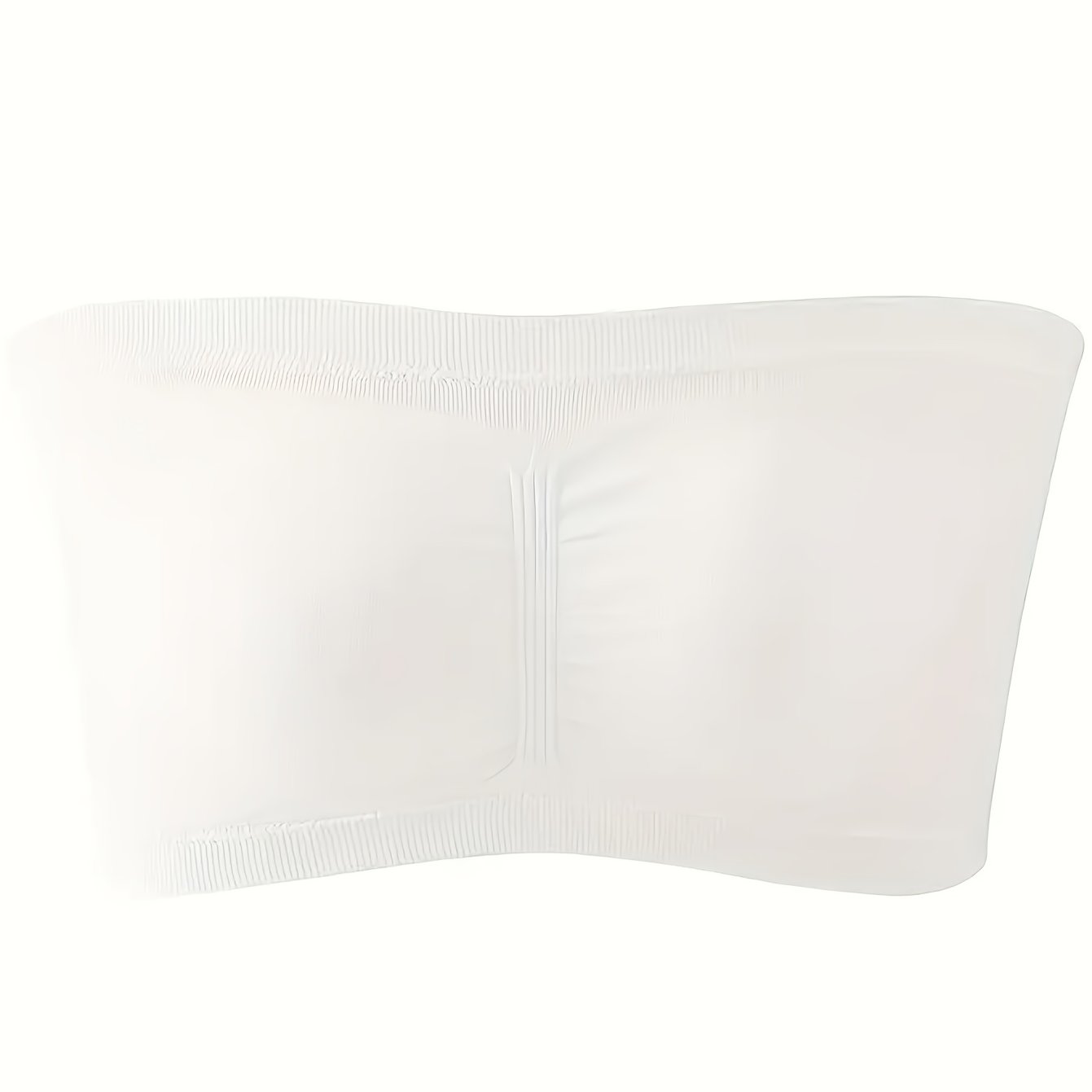 Plus Size Removable Padding Bandeau Bra, Women's Plus Non Underwire Double Layer Anti-glare Bra