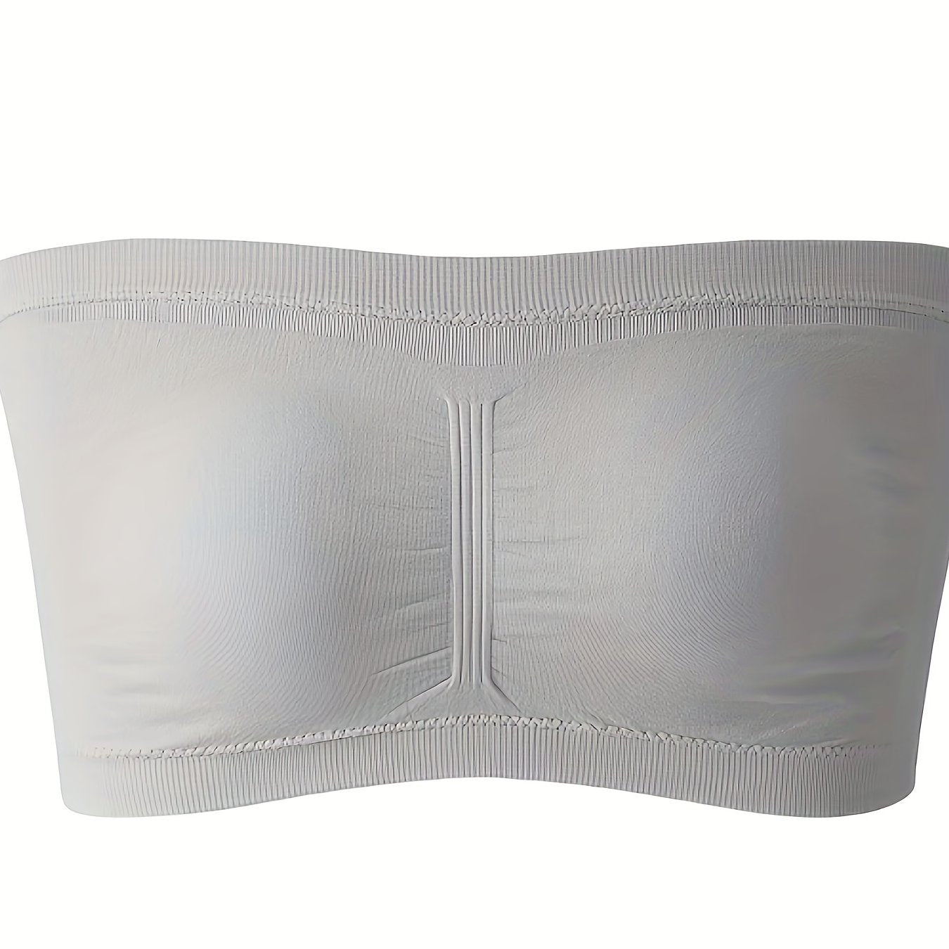 Plus Size Removable Padding Bandeau Bra, Women's Plus Non Underwire Double Layer Anti-glare Bra