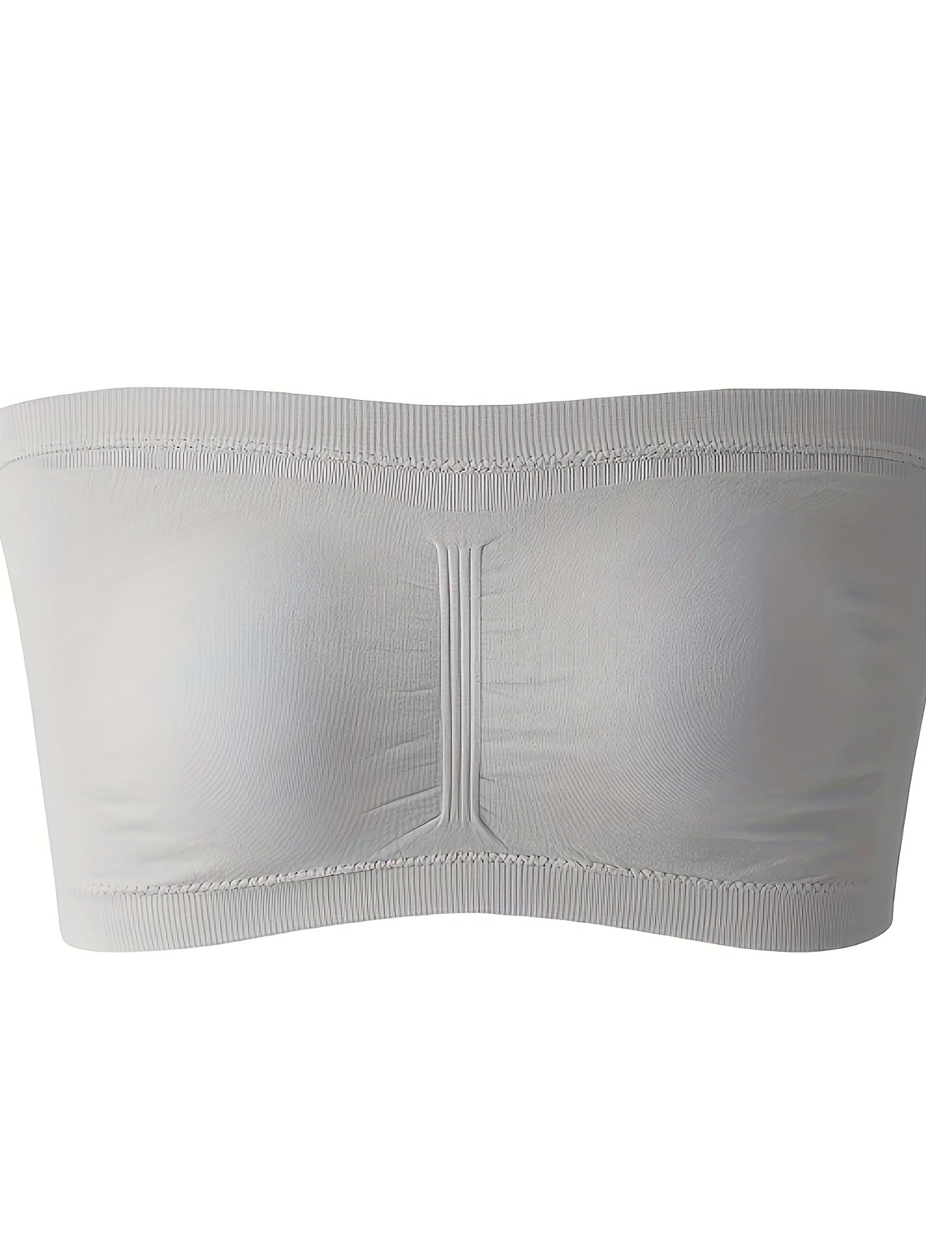 Plus Size Removable Padding Bandeau Bra, Women's Plus Non Underwire Double Layer Anti-glare Bra
