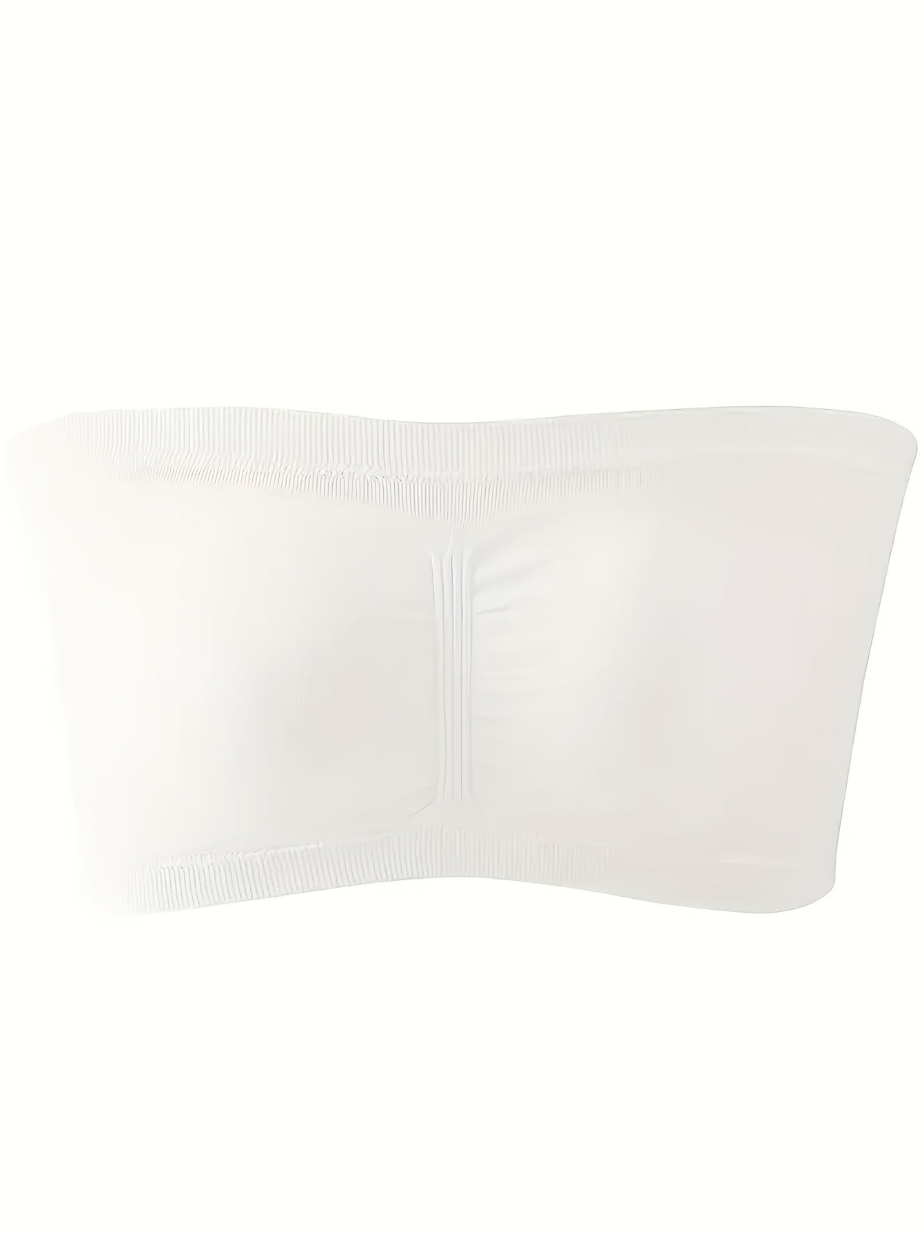 Plus Size Removable Padding Bandeau Bra, Women's Plus Non Underwire Double Layer Anti-glare Bra