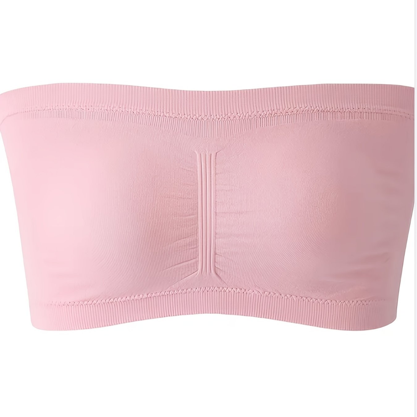 Plus Size Removable Padding Bandeau Bra, Women's Plus Non Underwire Double Layer Anti-glare Bra
