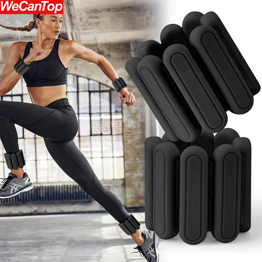 1Pair Adjustable Ankle&Wrist Weights (1Lbs/0.45kg Each)-Silicone Wearable Weights for Gym Yoga - Strength Training for Women Men