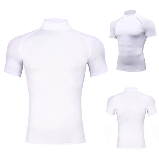 1pcs Men T-Shirts Running Shirt Boys Basketball Shirts Men's Jersey Sportswear Mens Jogging Quick Dry Mock Neck Fitness Tops