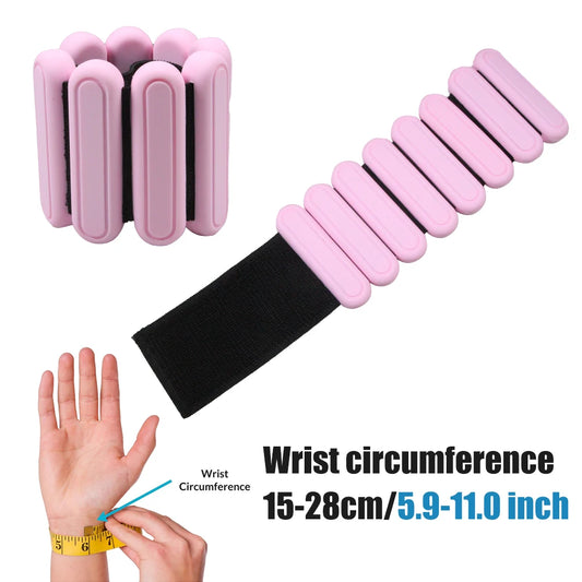 1Pair Adjustable Ankle&Wrist Weights (1Lbs/0.45kg Each)-Silicone Wearable Weights for Gym Yoga - Strength Training for Women Men