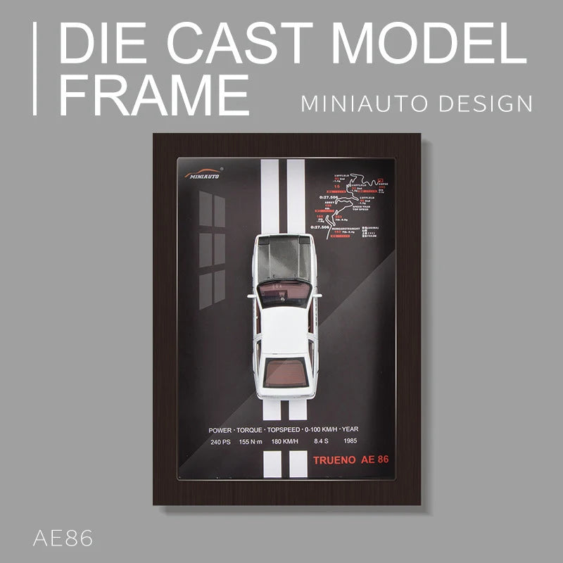 1:32 Alloy Metal Photo Frame Version Sports Car Model Simulation 3D Racing Car Hanging Painting Collection Kids Gifts Decoration