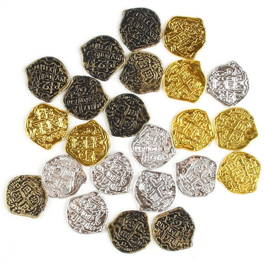 100pcs Mix Plastic Pirate Coin Fake Treasure Gift Simulation Coin Kids Party Decoration Supplies Kids Birthday Children's Toys